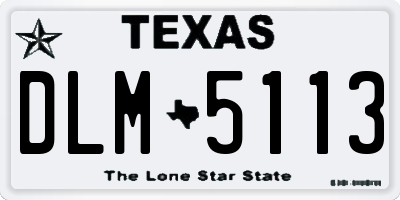 TX license plate DLM5113