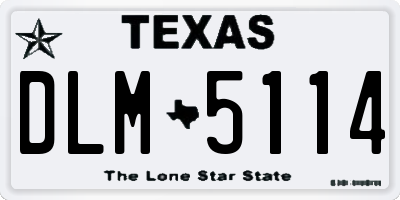 TX license plate DLM5114