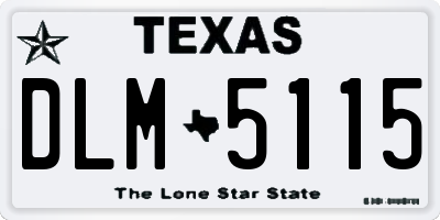TX license plate DLM5115