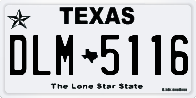 TX license plate DLM5116