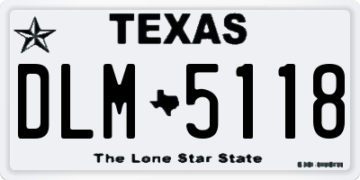 TX license plate DLM5118