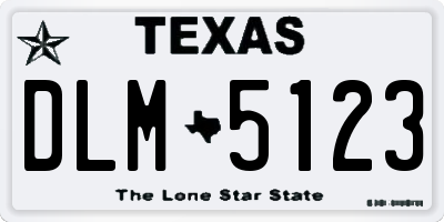 TX license plate DLM5123