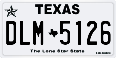 TX license plate DLM5126