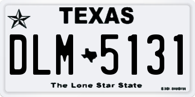 TX license plate DLM5131