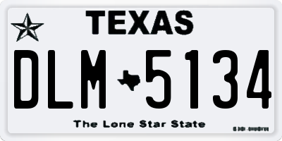 TX license plate DLM5134