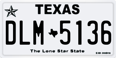 TX license plate DLM5136