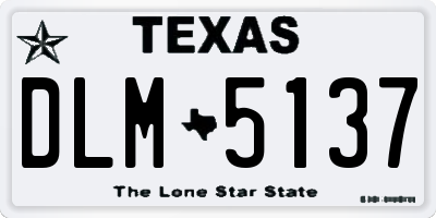 TX license plate DLM5137