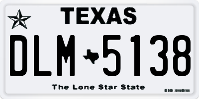 TX license plate DLM5138