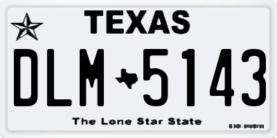 TX license plate DLM5143