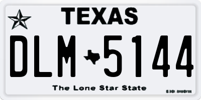 TX license plate DLM5144