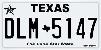 TX license plate DLM5147