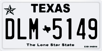 TX license plate DLM5149
