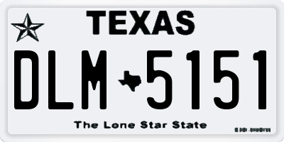 TX license plate DLM5151