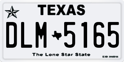 TX license plate DLM5165
