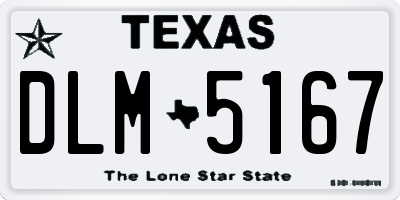 TX license plate DLM5167