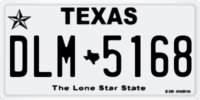 TX license plate DLM5168