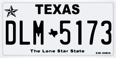 TX license plate DLM5173