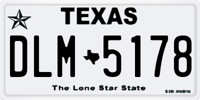 TX license plate DLM5178