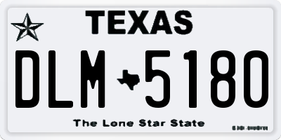 TX license plate DLM5180