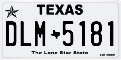TX license plate DLM5181