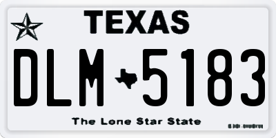 TX license plate DLM5183