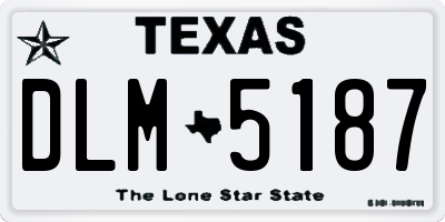 TX license plate DLM5187