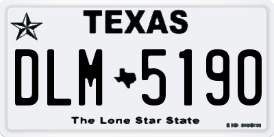 TX license plate DLM5190