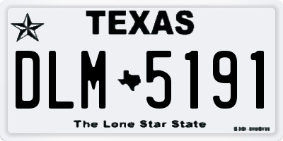 TX license plate DLM5191