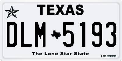 TX license plate DLM5193