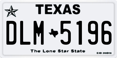 TX license plate DLM5196