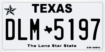TX license plate DLM5197
