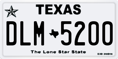 TX license plate DLM5200