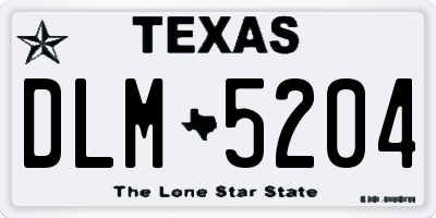 TX license plate DLM5204