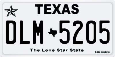 TX license plate DLM5205