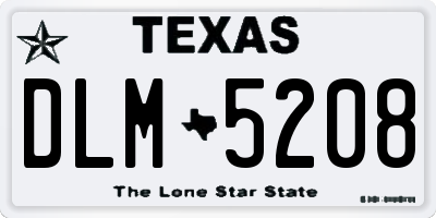 TX license plate DLM5208