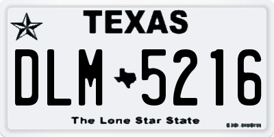 TX license plate DLM5216