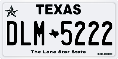 TX license plate DLM5222