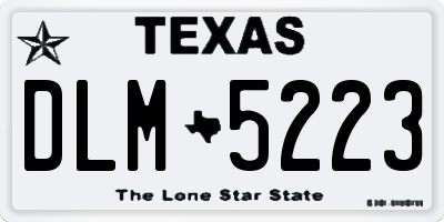 TX license plate DLM5223