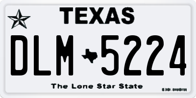 TX license plate DLM5224