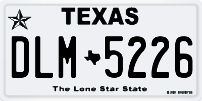 TX license plate DLM5226