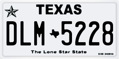 TX license plate DLM5228