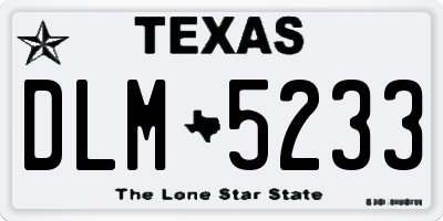 TX license plate DLM5233