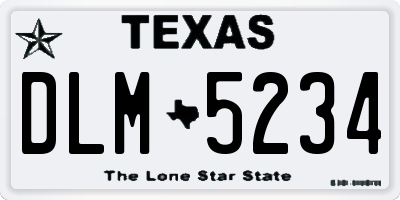 TX license plate DLM5234