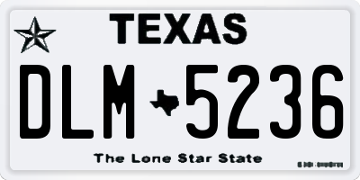 TX license plate DLM5236