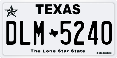 TX license plate DLM5240