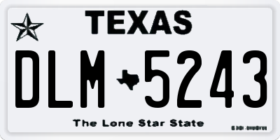 TX license plate DLM5243