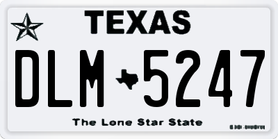 TX license plate DLM5247