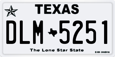 TX license plate DLM5251