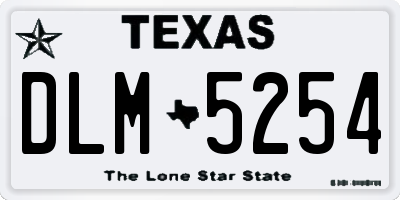 TX license plate DLM5254