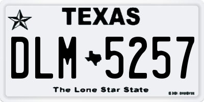 TX license plate DLM5257